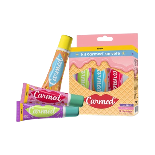 Kit de hidratantes labiais Carmed Sorvete, 10g cada